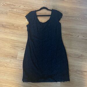 H&M Black Floral Lace Mini Dress